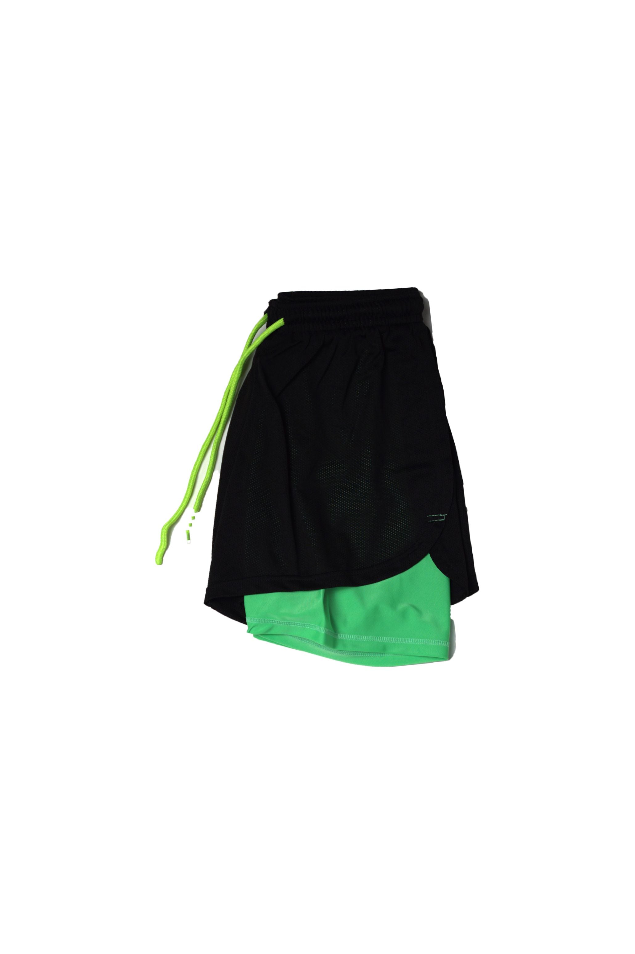 WOMEN FITNESS SHORTS BLACK AND GREEN