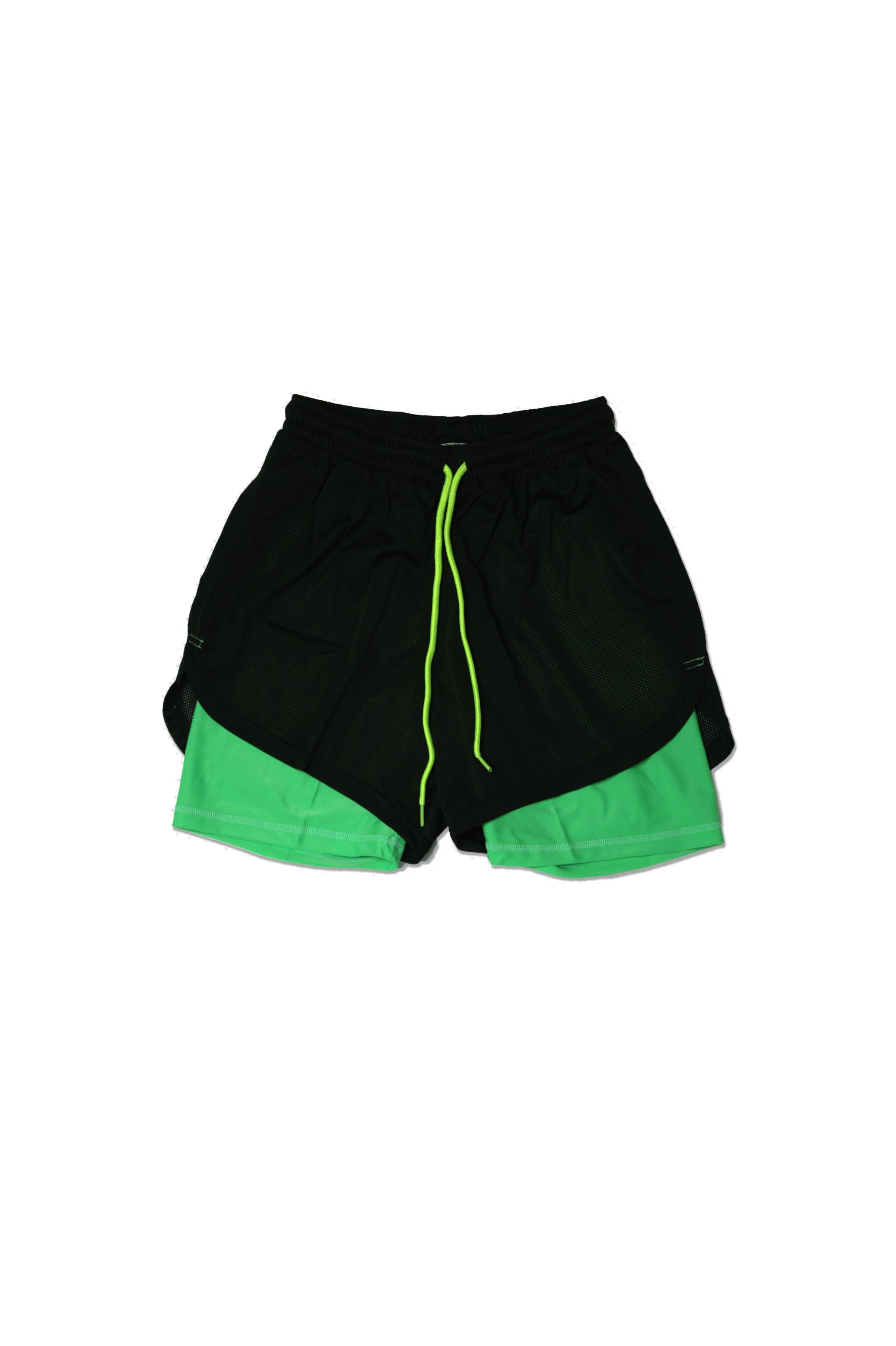 WOMEN FITNESS SHORTS BLACK AND GREEN