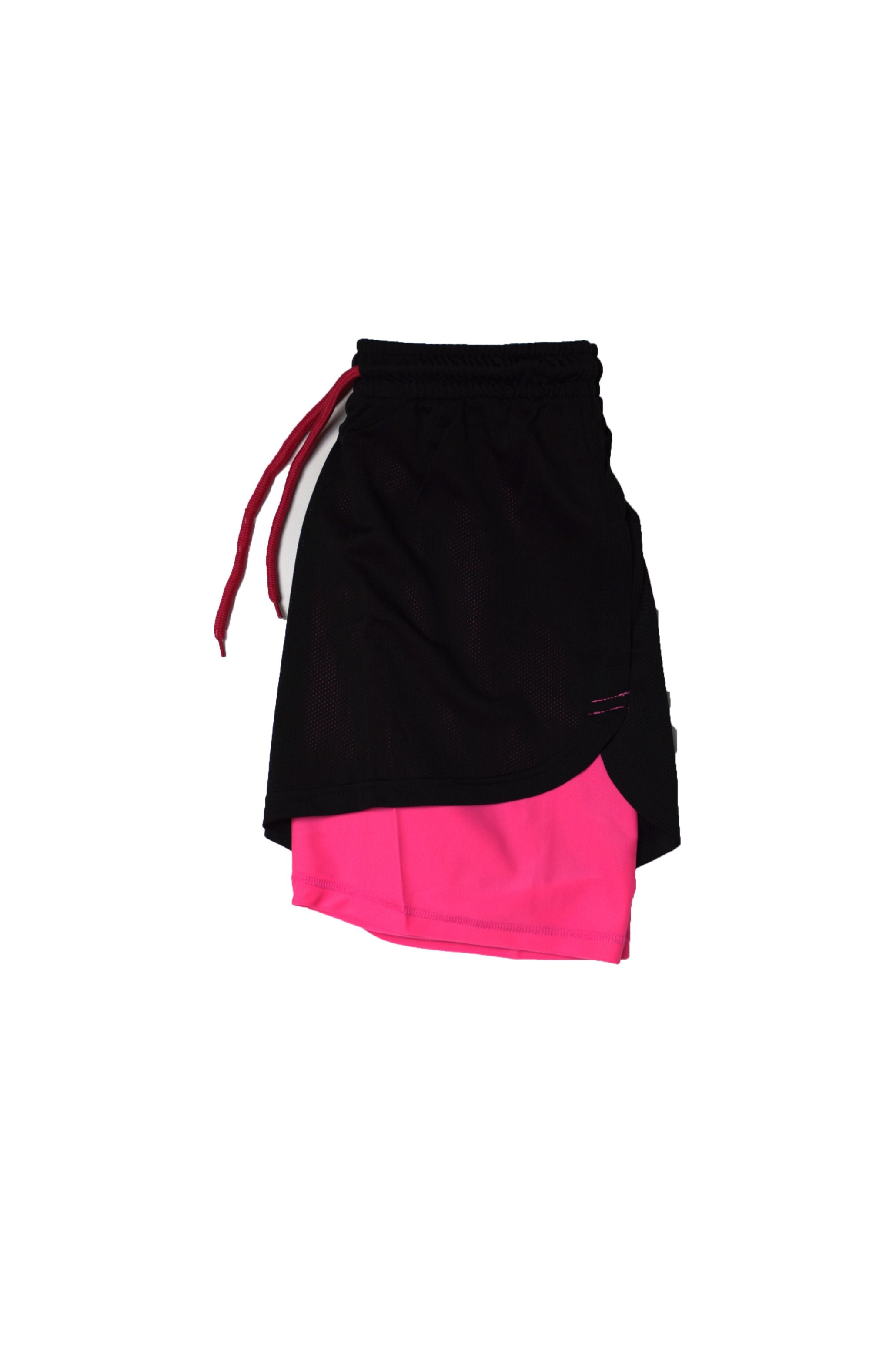 WOMEN FITNESS SHORTS BLACK AND PINK