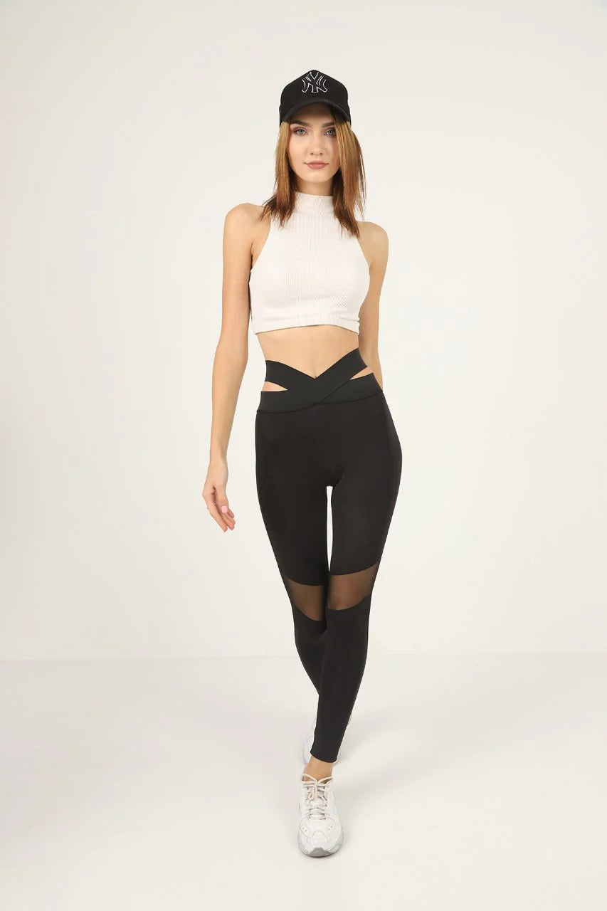 Tlf, Pants & Jumpsuits, Tlf Cropped Mesh Panels Activewear Leggings Women  Small Black Pull On